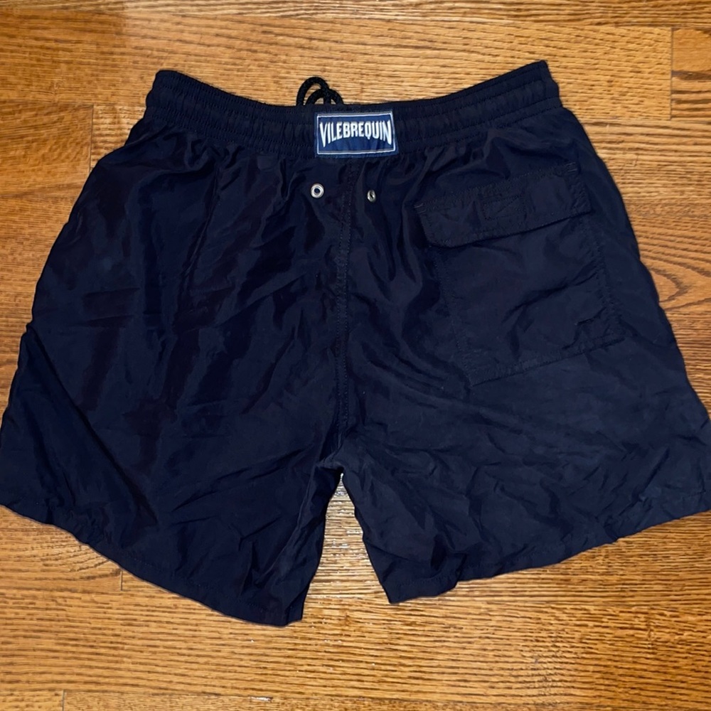 Vilebrequin Men's Black Elastic Waist Swim Trunks